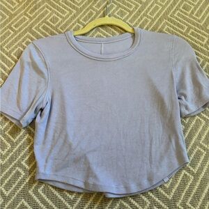 Lululemon cropped purple athletic top size 2